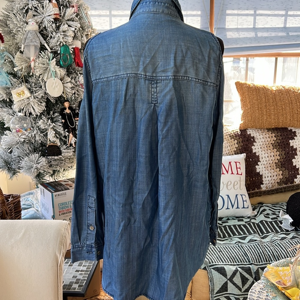 Cold, Shoulder, Button-Down Denim M - image 6